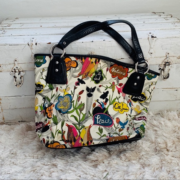 The Sak Handbags - The Sak White Canvas Floral Garden Peace Tote